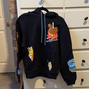 Walt Disney World Disney Eats black hoodie with Disney snacks NWT